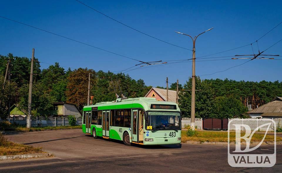 У Чернігові відновили звичний рух тролейбусних маршрутів № 1, 3 та 5