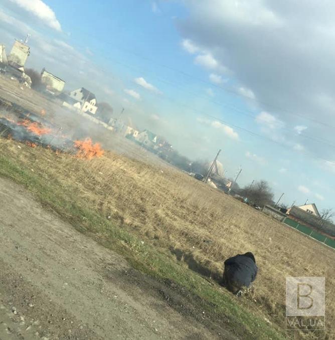 Неподалік Козельця виявили чоловіка, який намагався підпалити поле. ФОТОфакт